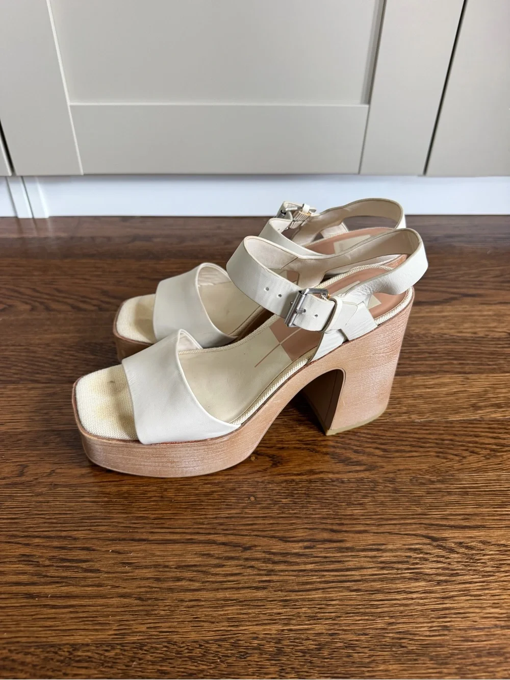 Dolce Vita Cream Platform Block Heel Sandals